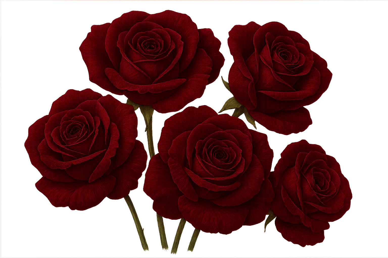 roses, transparent background, make all roses garnet red (#8b0000) 
